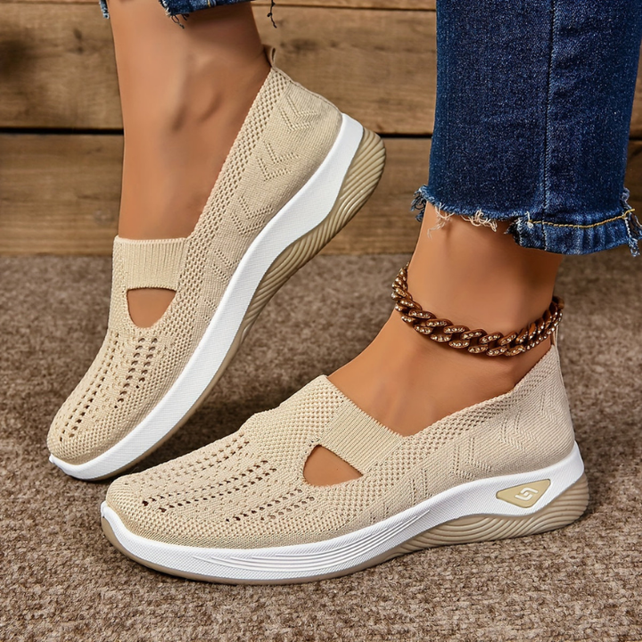 Lyra | Women's Breathable Knit Cutout Slip-On Wedge Sneakers Carol & Margaret Wilmington