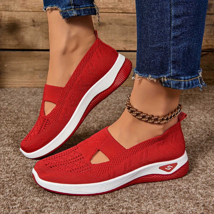 Lyra | Women's Breathable Knit Cutout Slip-On Wedge Sneakers Carol & Margaret Wilmington