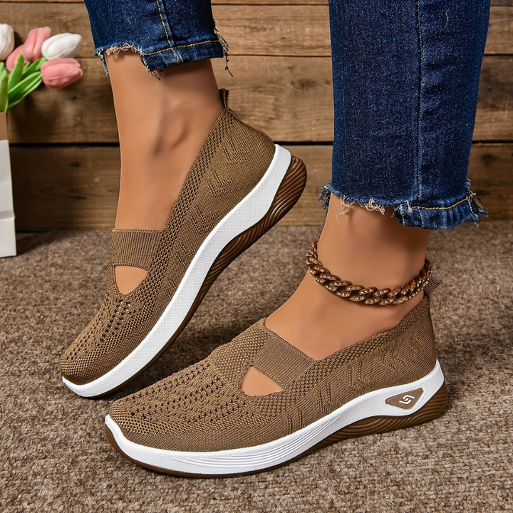 Lyra | Women's Breathable Knit Cutout Slip-On Wedge Sneakers Carol & Margaret Wilmington