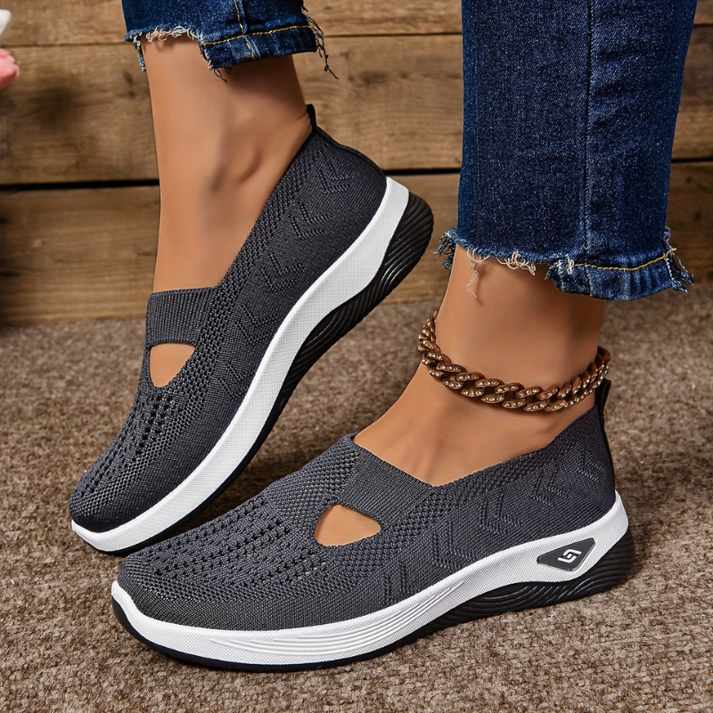 Lyra | Women's Breathable Knit Cutout Slip-On Wedge Sneakers Carol & Margaret Wilmington