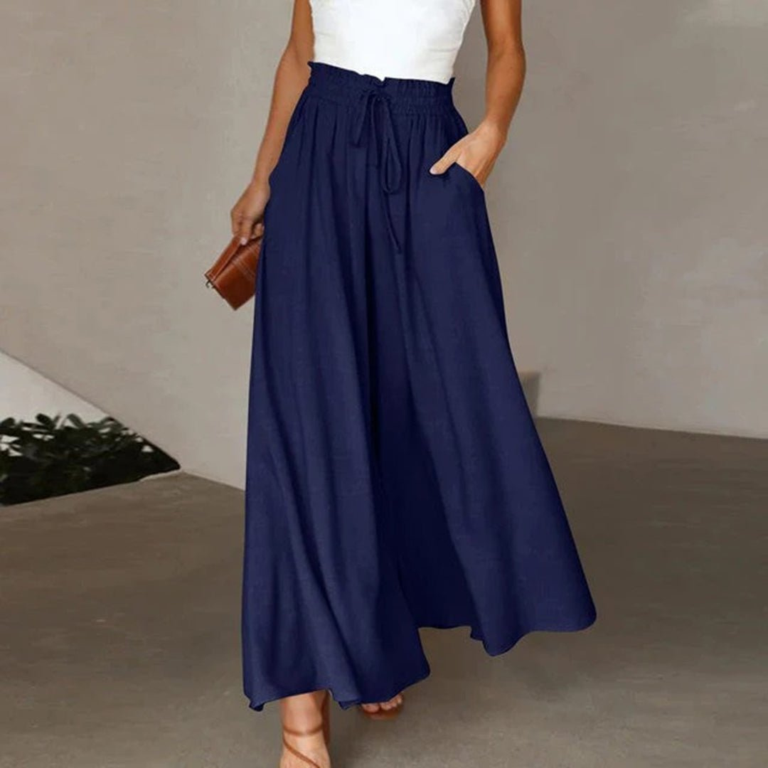 Lyra | Women's Stretch Smocked High-Waist Wide-Leg Pants Carol & Margaret Wilmington