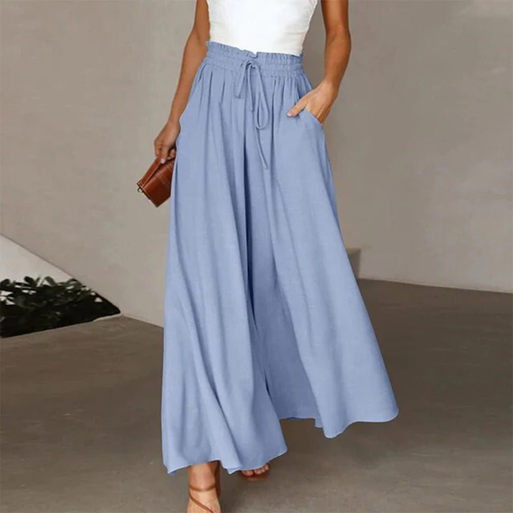 Lyra | Women's Stretch Smocked High-Waist Wide-Leg Pants Carol & Margaret Wilmington