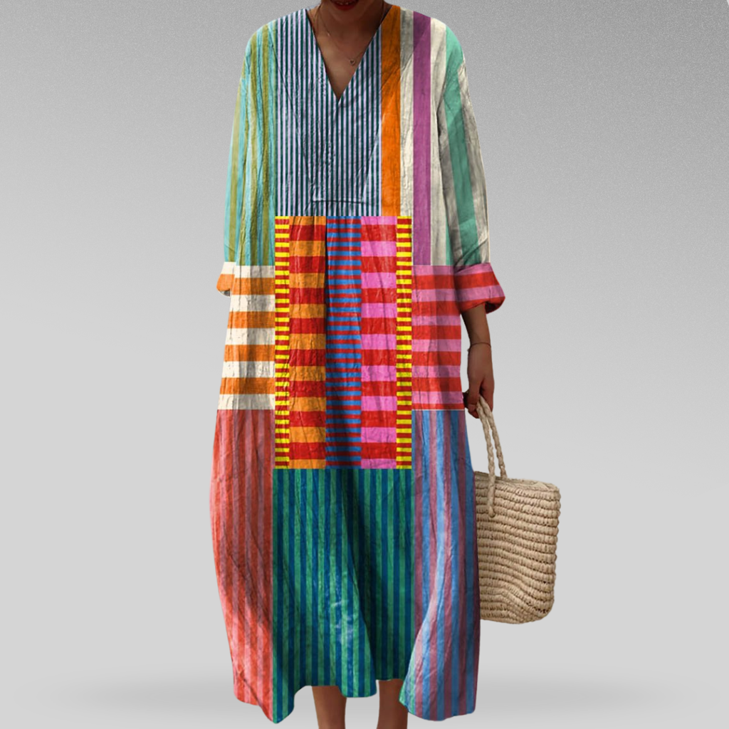 Maren | Women's Linen Colorblock Stripe Oversized Maxi Dress  Carol &  Margaret Wilmington