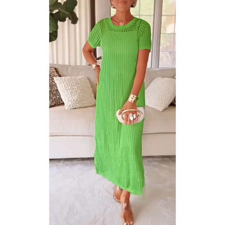 Marla | Women's Breathable Crochet Knit Short Sleeve Maxi Dress Carol & Margaret Wilmington