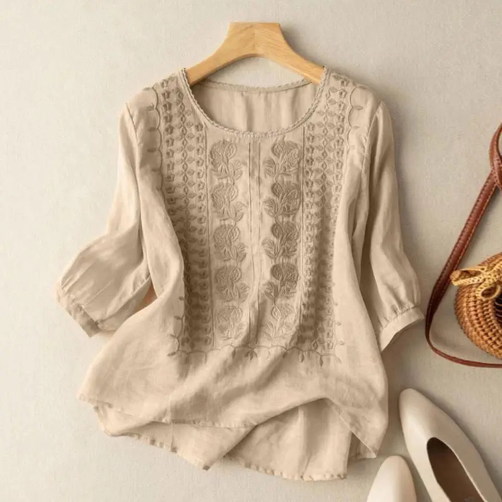 Marlowe | Women's Cotton Embroidered 3/4 Sleeve Blouse Carol & Margaret Wilmington