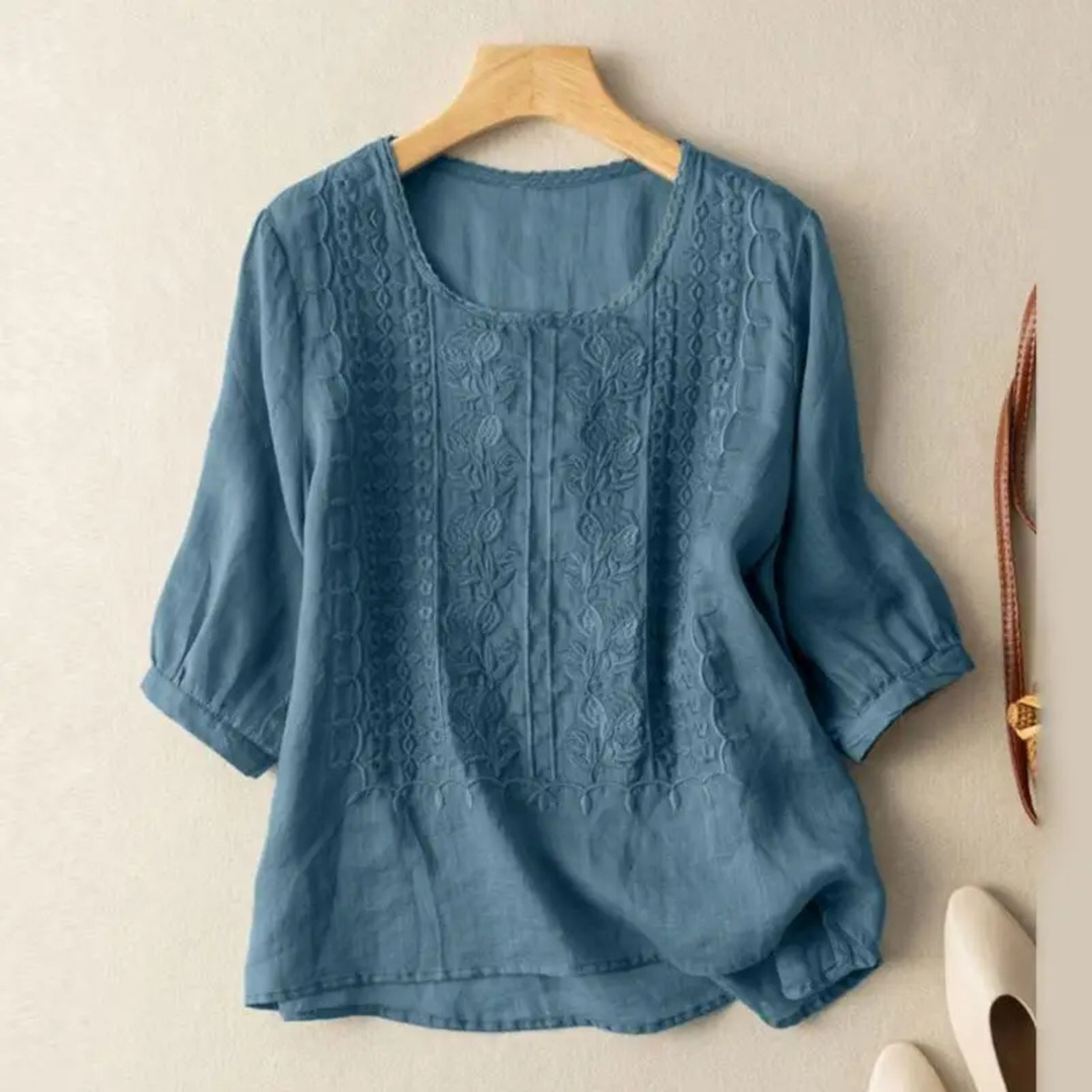 Marlowe | Women's Cotton Embroidered 3/4 Sleeve Blouse Carol & Margaret Wilmington