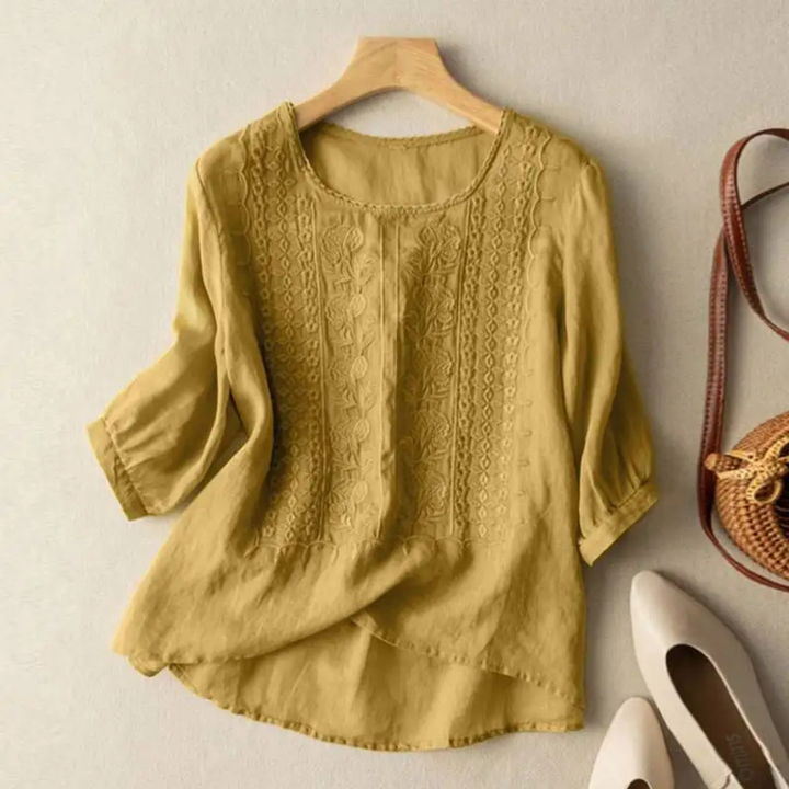 Marlowe | Women's Cotton Embroidered 3/4 Sleeve Blouse Carol & Margaret Wilmington