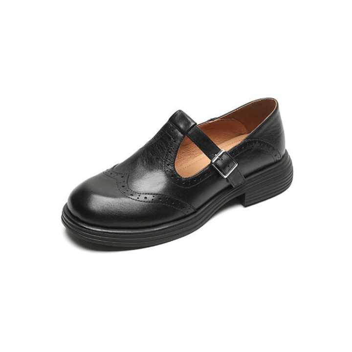 Marlowe | Women's Leather Brogue T-Bar Mary Jane Heels Carol & Margaret Wilmington