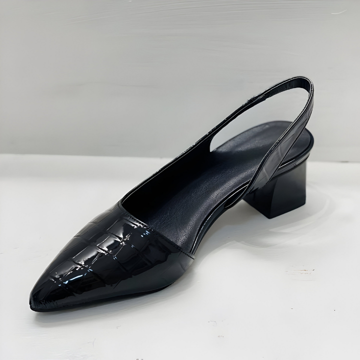 Mette | Women's Leather Croc-Embossed Pointed-Toe Slingback Heels Carol & Margaret Wilmington