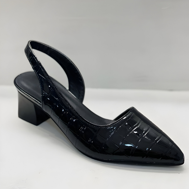 Mette | Women's Leather Croc-Embossed Pointed-Toe Slingback Heels Carol & Margaret Wilmington
