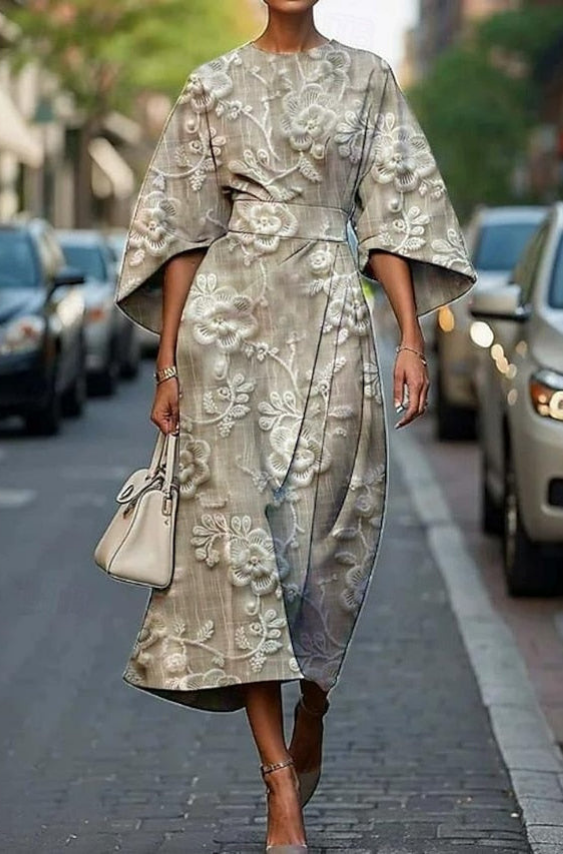 Mira | Women's Elegant Silk Kimono Sleeve Belted Midi Carol & Margaret Wilmington