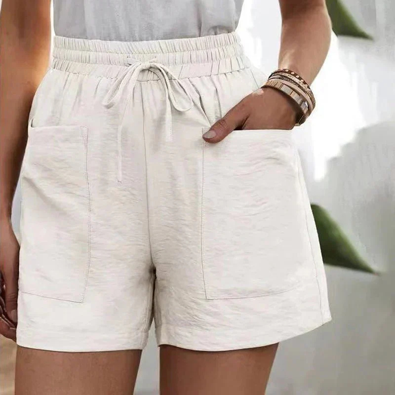 Nelly | Women's Linen Elasticated Drawstring Casual Shorts Carol & Margaret Wilmington