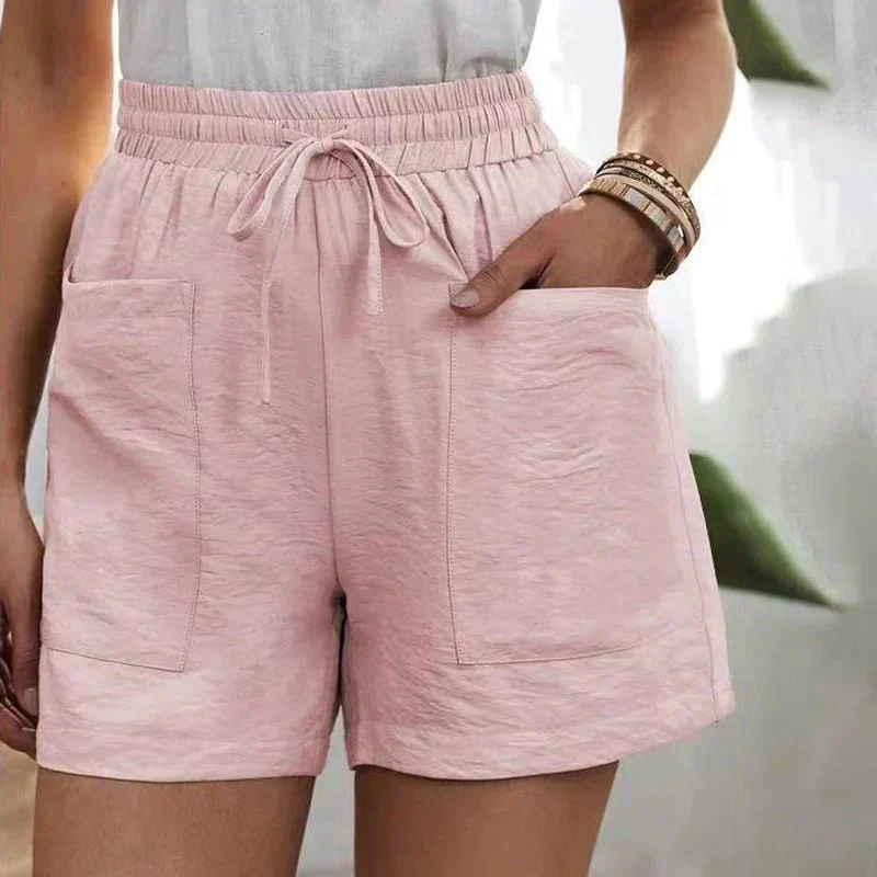 Nelly | Women's Linen Elasticated Drawstring Casual Shorts Carol & Margaret Wilmington