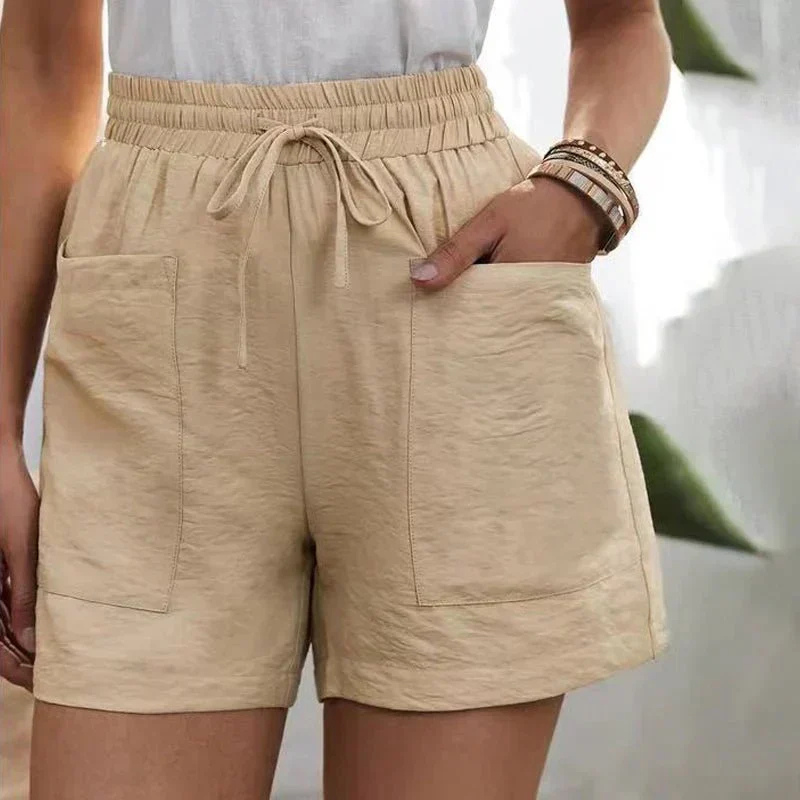 Nelly | Women's Linen Elasticated Drawstring Casual Shorts Carol & Margaret Wilmington