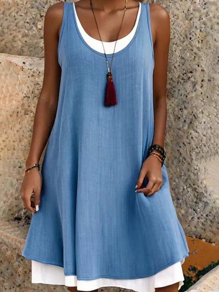 Neva | Women's Stretch Sleeveless Two-Layer Scoop-Neck Dress Carol & Margaret Wilmington