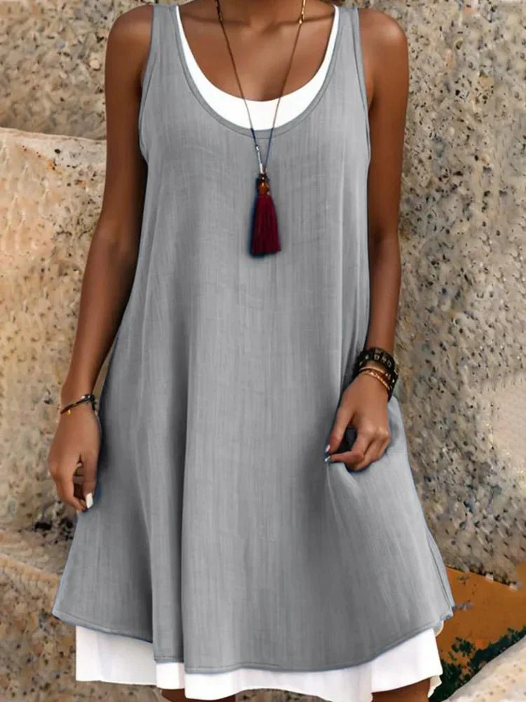 Neva | Women's Stretch Sleeveless Two-Layer Scoop-Neck Dress Carol & Margaret Wilmington
