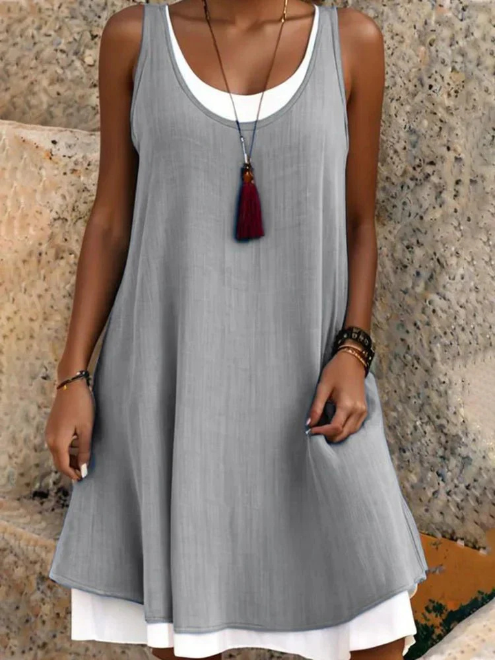 Neva | Women's Stretch Sleeveless Two-Layer Scoop-Neck Dress Carol & Margaret Wilmington