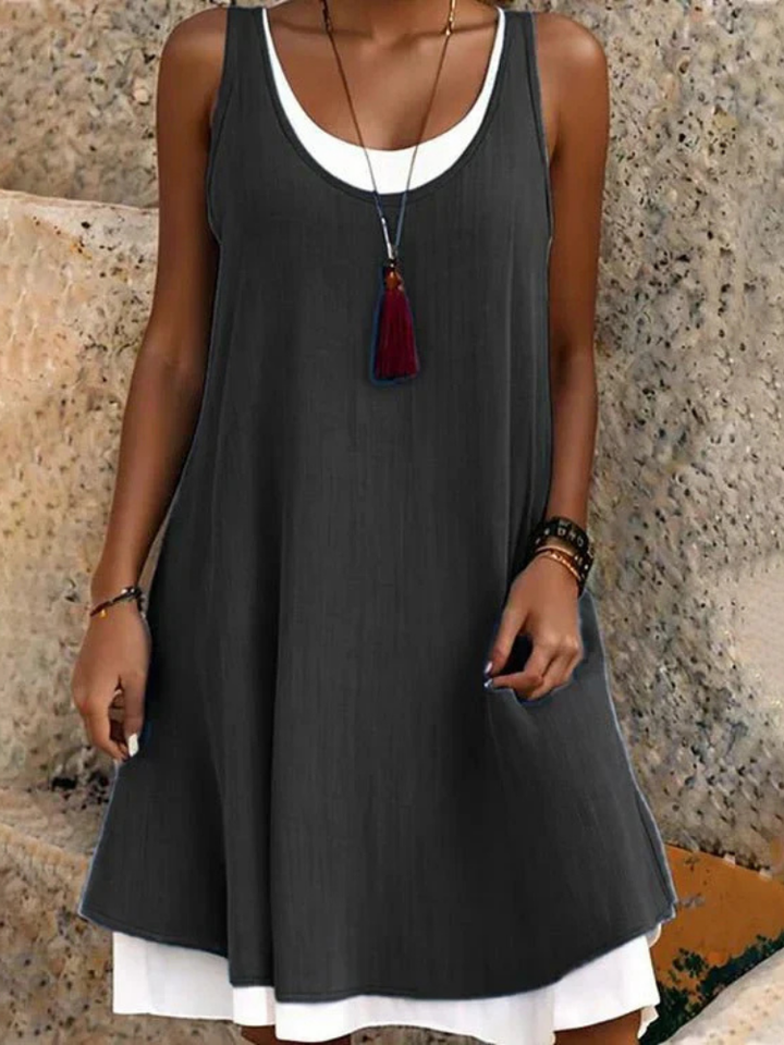 Neva | Women's Stretch Sleeveless Two-Layer Scoop-Neck Dress Carol & Margaret Wilmington