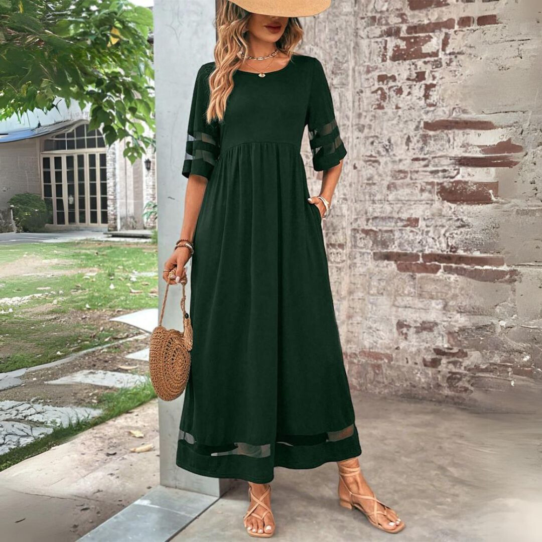 mesh gathered dress Noir