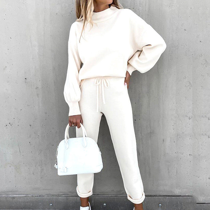 Camryn | Womens Casual Loungewear Set With High Neck Top and Drawstring Pants