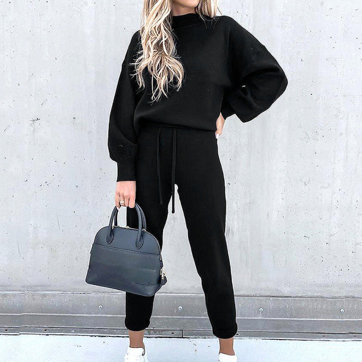 Camryn | Womens Casual Loungewear Set With High Neck Top and Drawstring Pants
