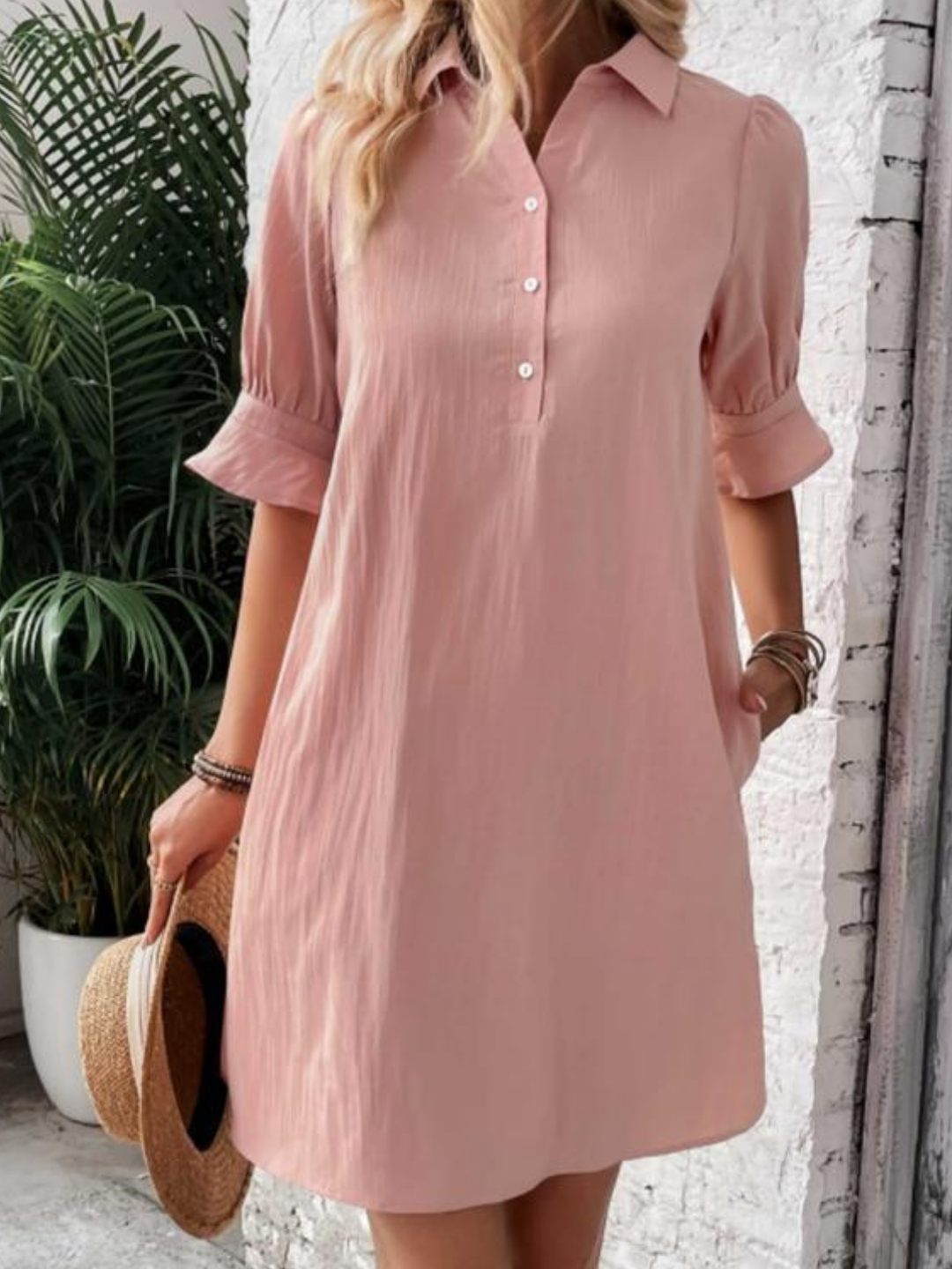 Nori | Women's Cotton Half-Button Flared Sleeve Mini Dress Carol & Margaret Wilmington