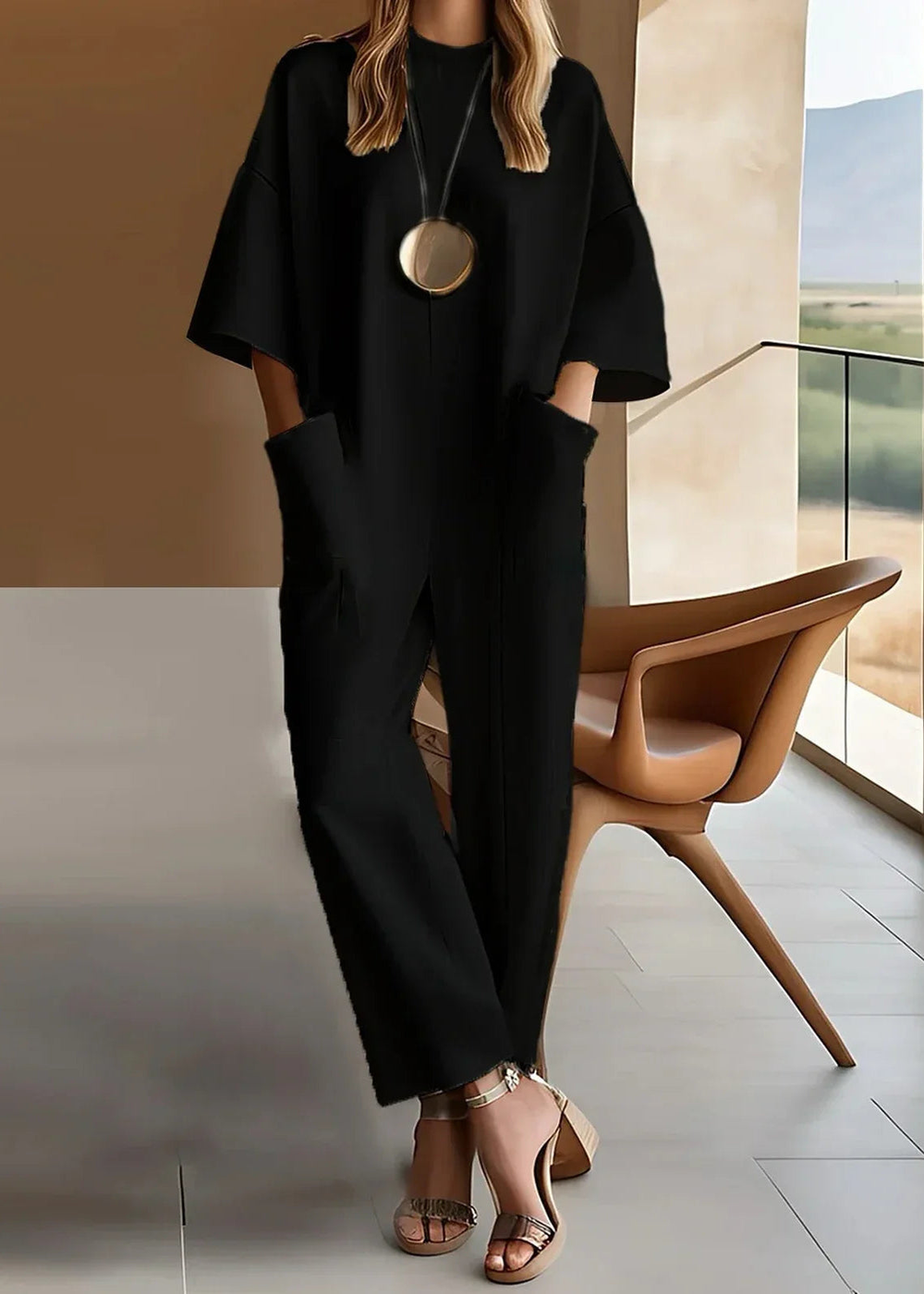 Odette | Women's Stretch Oversized Tunic Wide-Leg Jumpsuit Carol & Margaret Wilmington