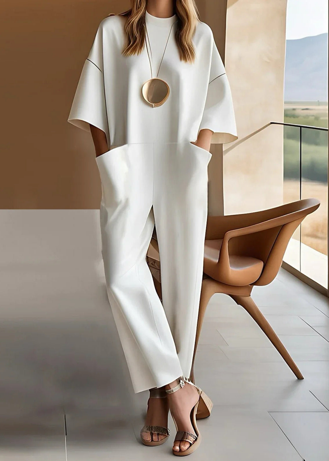 Odette | Women's Stretch Oversized Tunic Wide-Leg Jumpsuit Carol & Margaret Wilmington