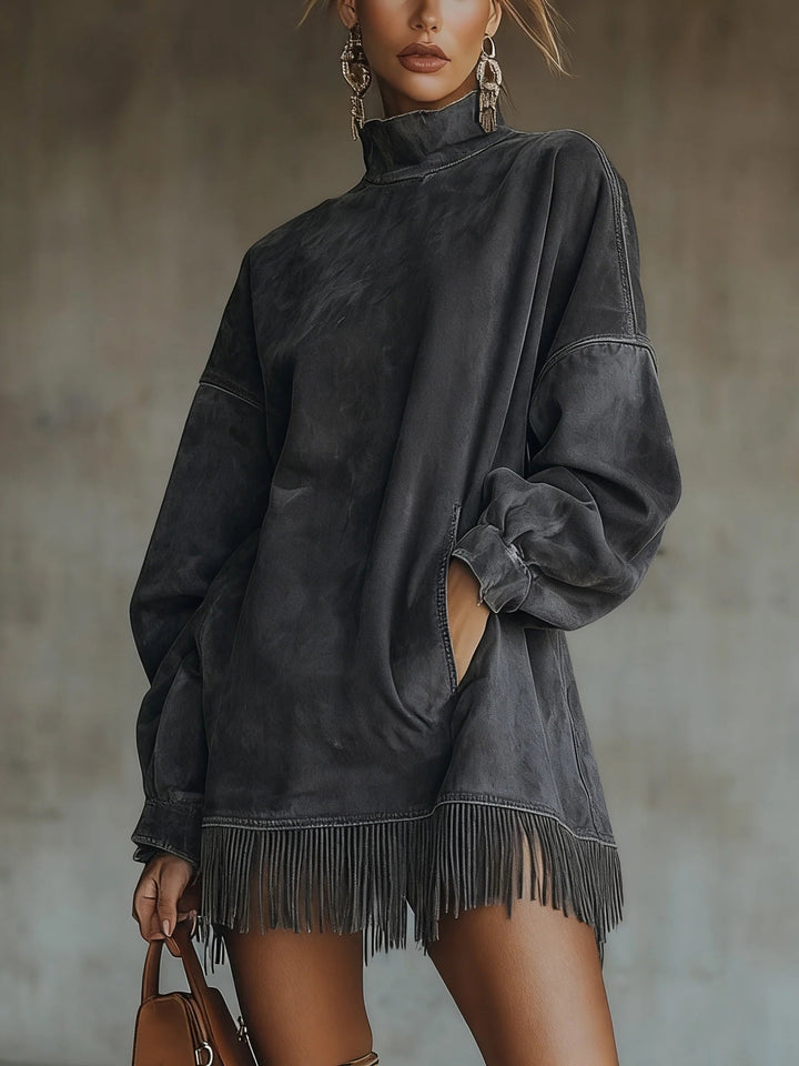 C&M® | Suede Fringe Turtleneck Dress Carol & Margaret Wilmington