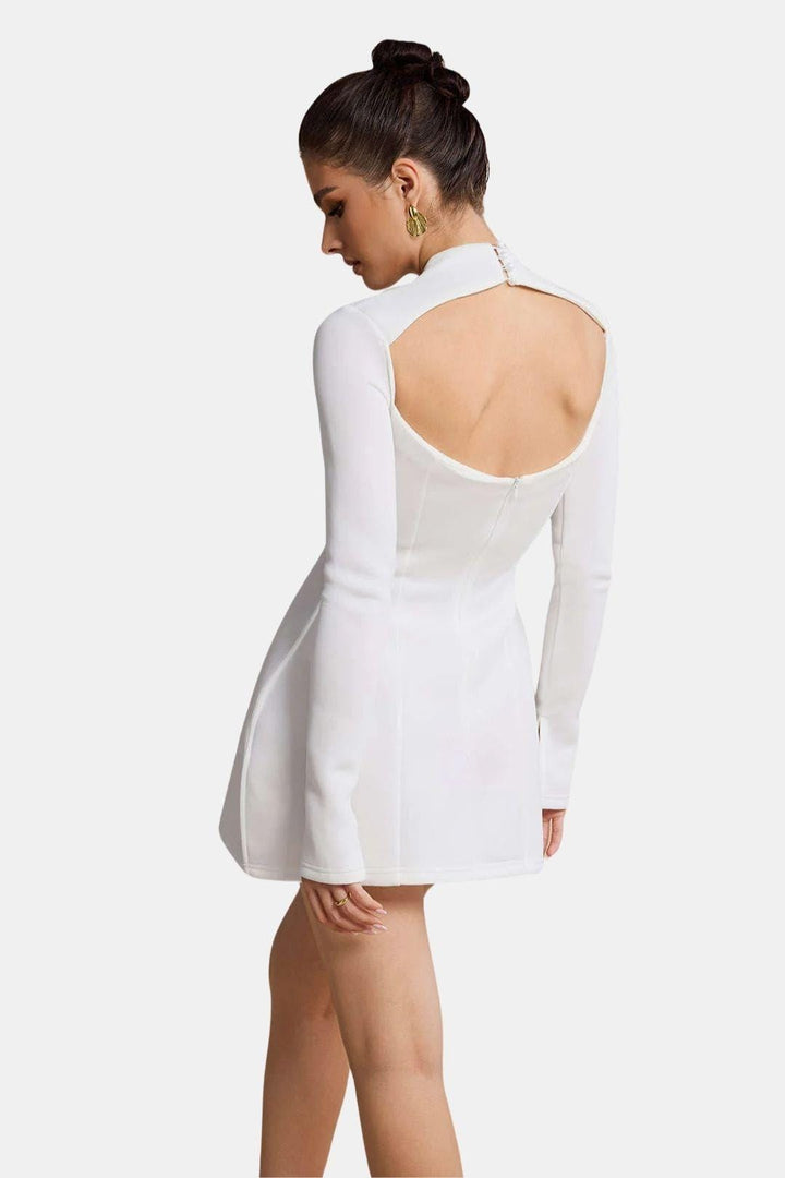 Jayden | Women's High Neck Long Sleeve Mini Dress