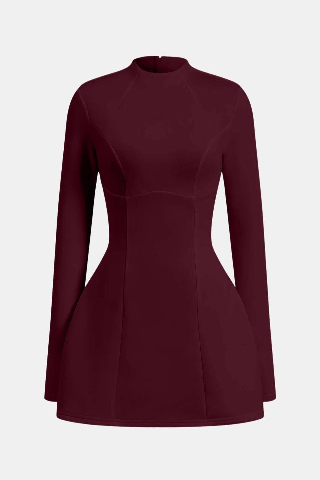 Jayden | Women's High Neck Long Sleeve Mini Dress