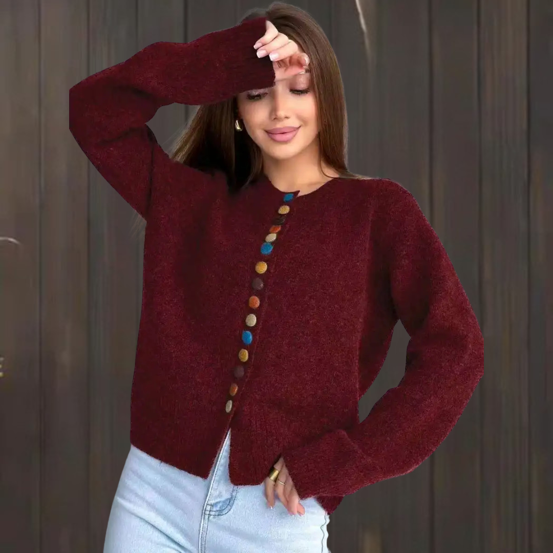 C&M® | BUTTON-ACCENT CARDIGAN Carol & Margaret Wilmington
