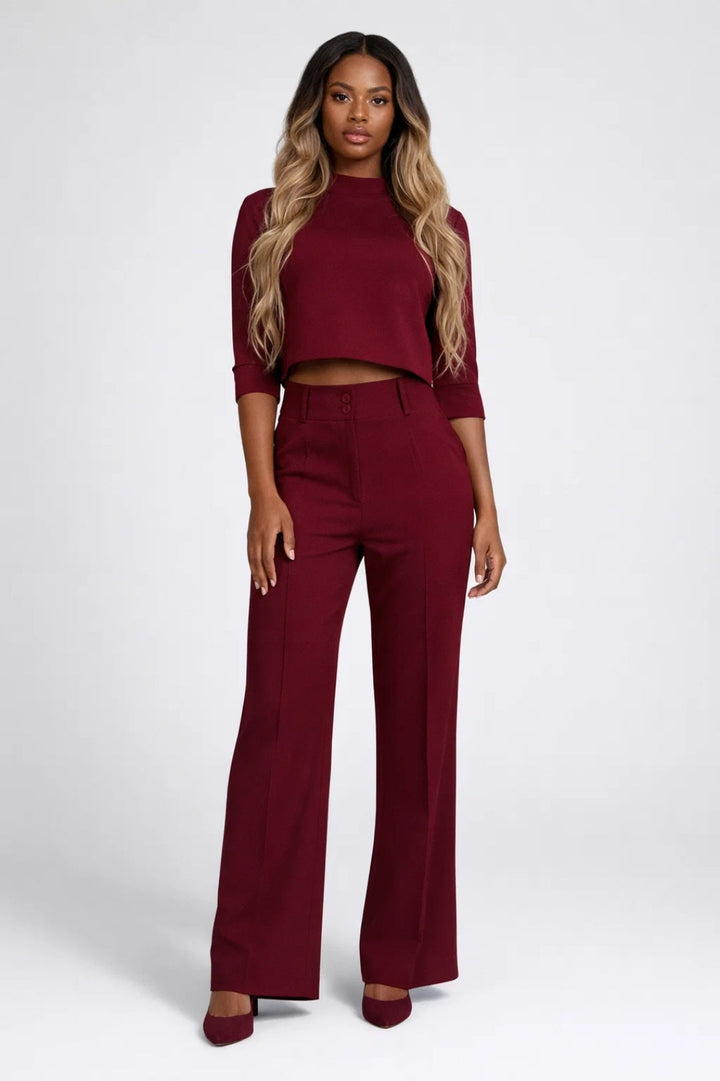 Dayana | Women's Cropped Top Wide Leg Co-ord Set