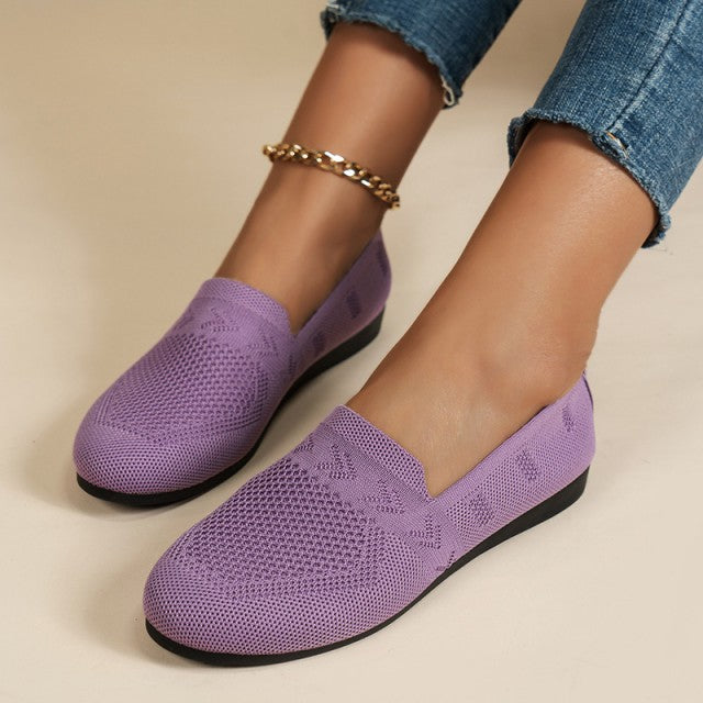 Andi | Womens Casual Comfort Loafers With Woven Knit Detail