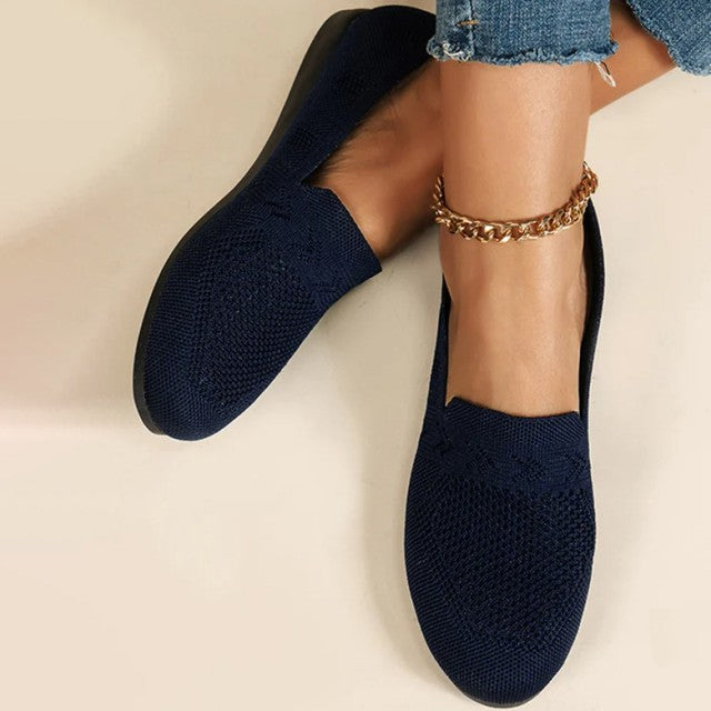 Andi | Womens Casual Comfort Loafers With Woven Knit Detail