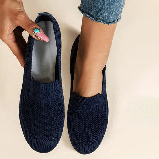Andi | Womens Casual Comfort Loafers With Woven Knit Detail