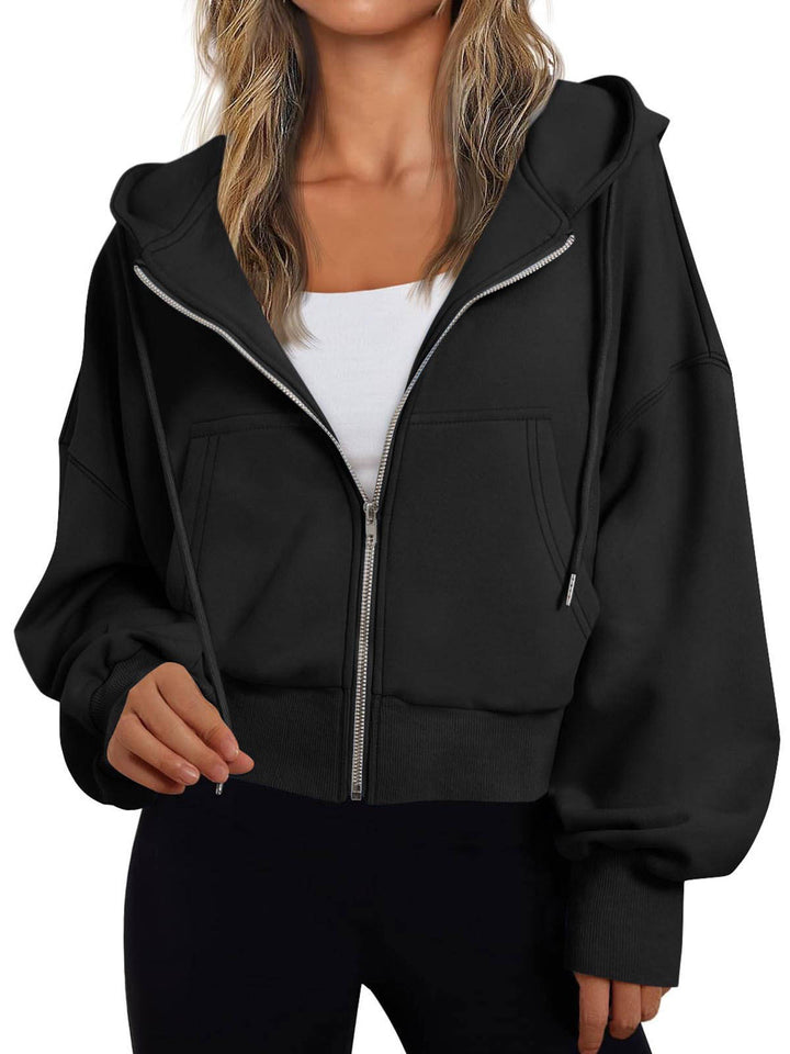 Oaklyn | Women's Cropped Zip Up Hoodie