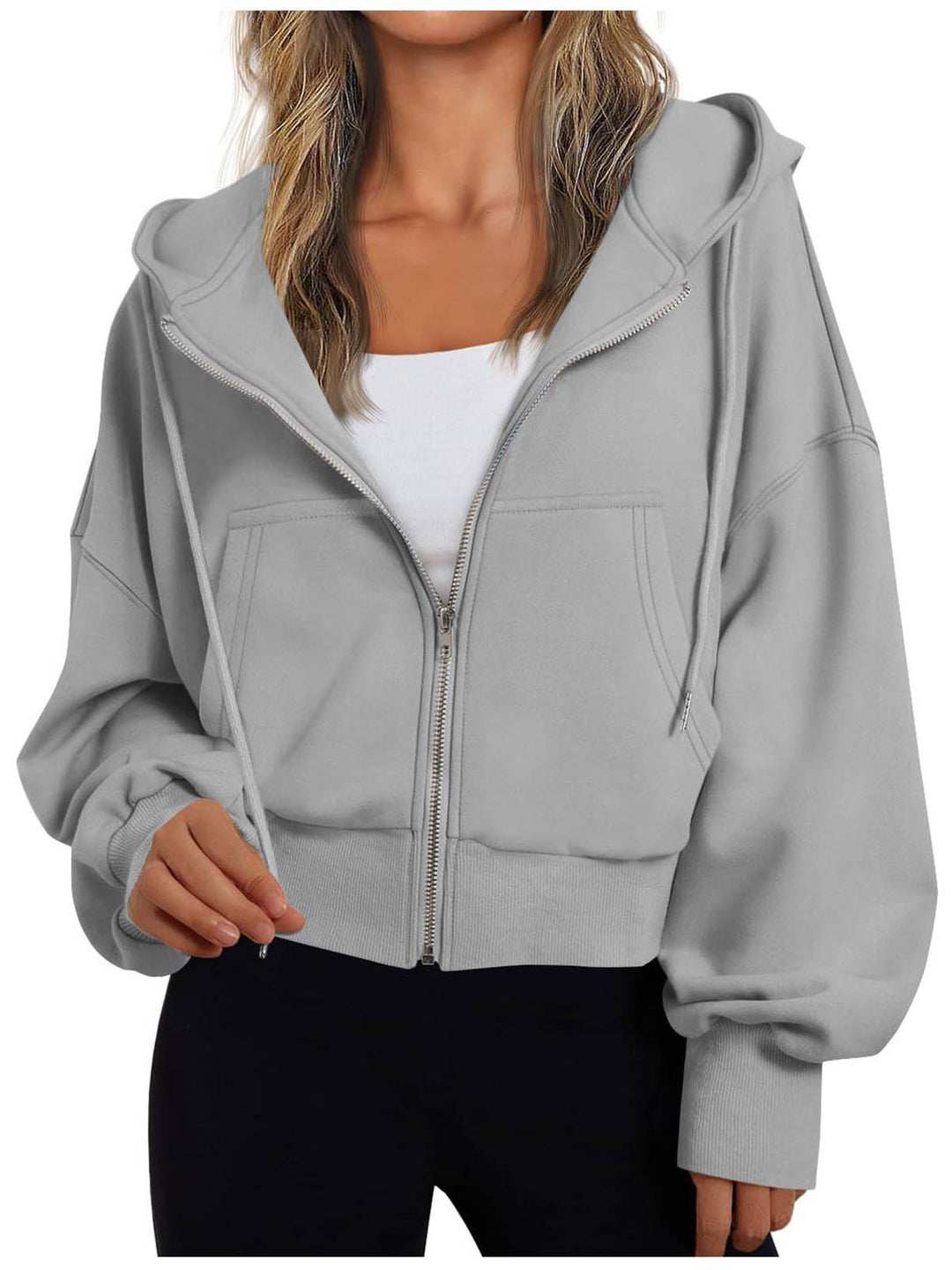Oaklyn | Women's Cropped Zip Up Hoodie
