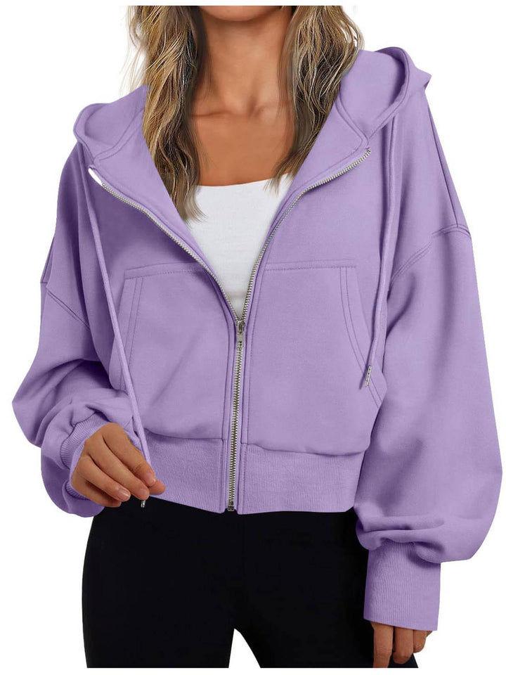 Oaklyn | Women's Cropped Zip Up Hoodie