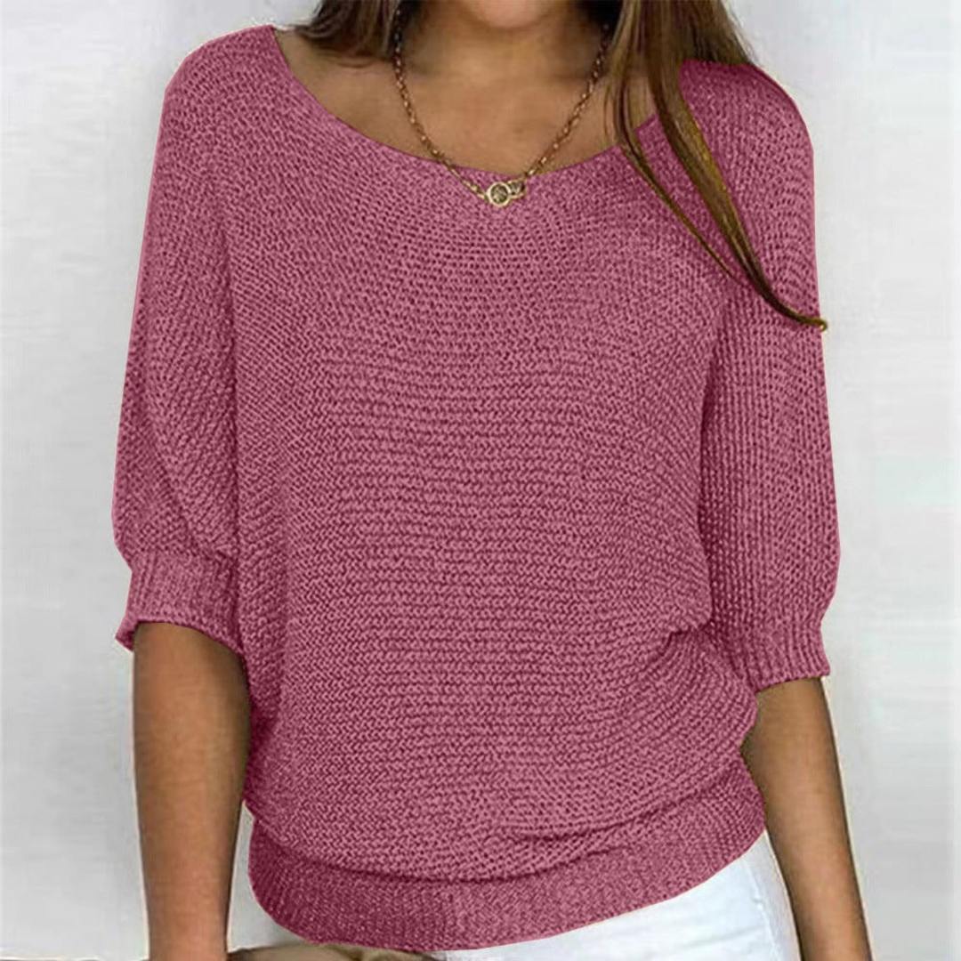 Remi | Women's Cotton-Blend Knit 3/4 Sleeve Sweater Carol & Margaret Wilmington