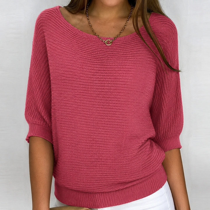 Remi | Women's Cotton-Blend Knit 3/4 Sleeve Sweater