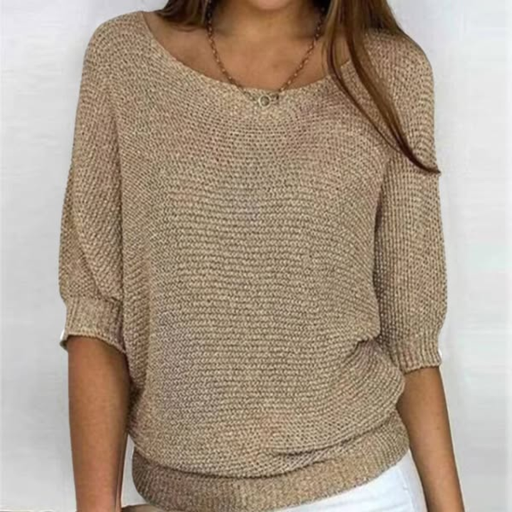 Remi | Women's Cotton-Blend Knit 3/4 Sleeve Sweater Carol & Margaret Wilmington