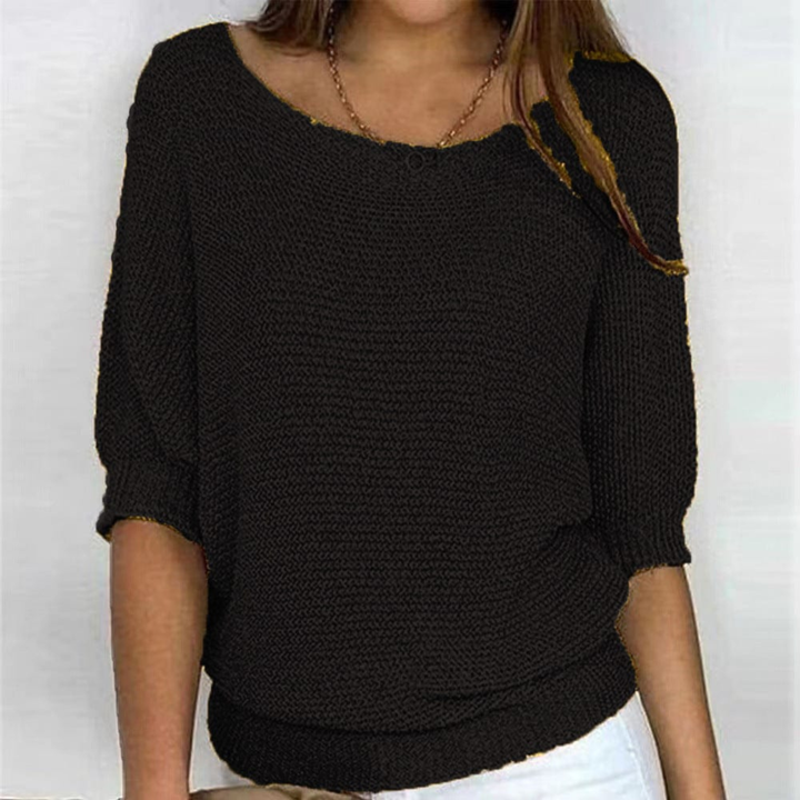 Remi | Women's Cotton-Blend Knit 3/4 Sleeve Sweater Carol & Margaret Wilmington