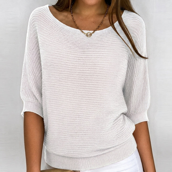 Remi | Women's Cotton-Blend Knit 3/4 Sleeve Sweater