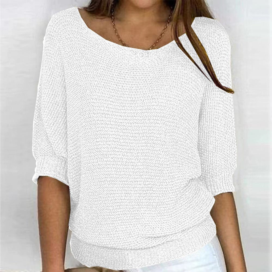 Remi | Women's Cotton-Blend Knit 3/4 Sleeve Sweater Carol & Margaret Wilmington
