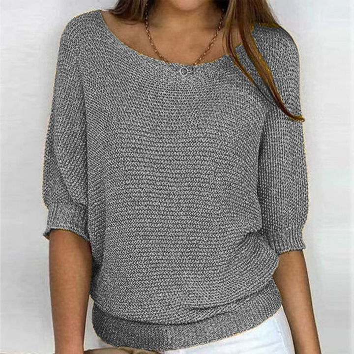 Remi | Women's Cotton-Blend Knit 3/4 Sleeve Sweater Carol & Margaret Wilmington