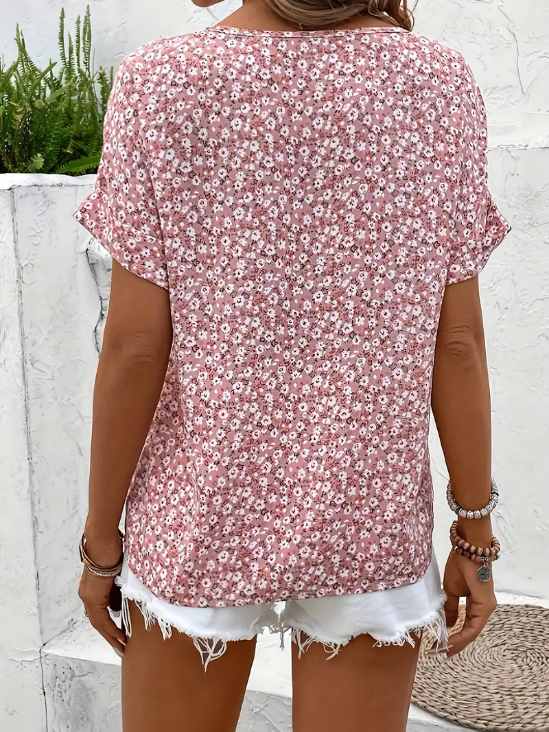 Remi | Women's Cotton Ditsy Floral Button-Front Blouse Carol & Margaret Wilmington