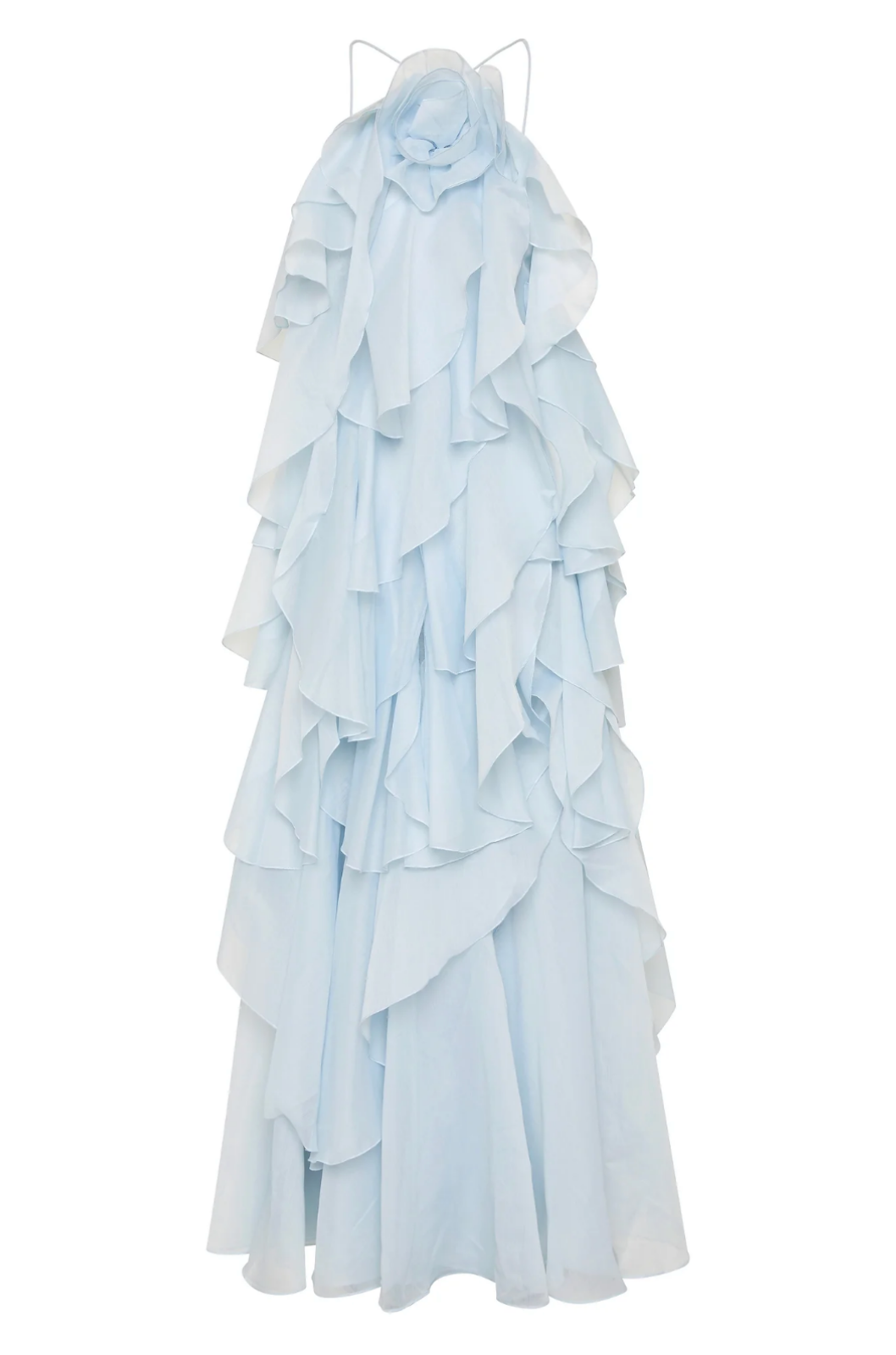 Rosalind | Women's Chiffon Tiered Ruffle Halter Neck Maxi Dress Carol & Margaret Wilmington