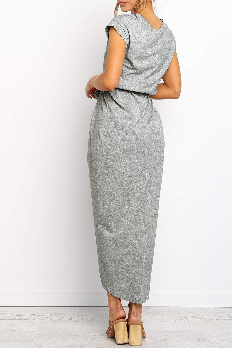 Rowena | Women's Chiffon Cap Sleeve Belted Wrap Midi Dress Carol & Margaret Wilmington