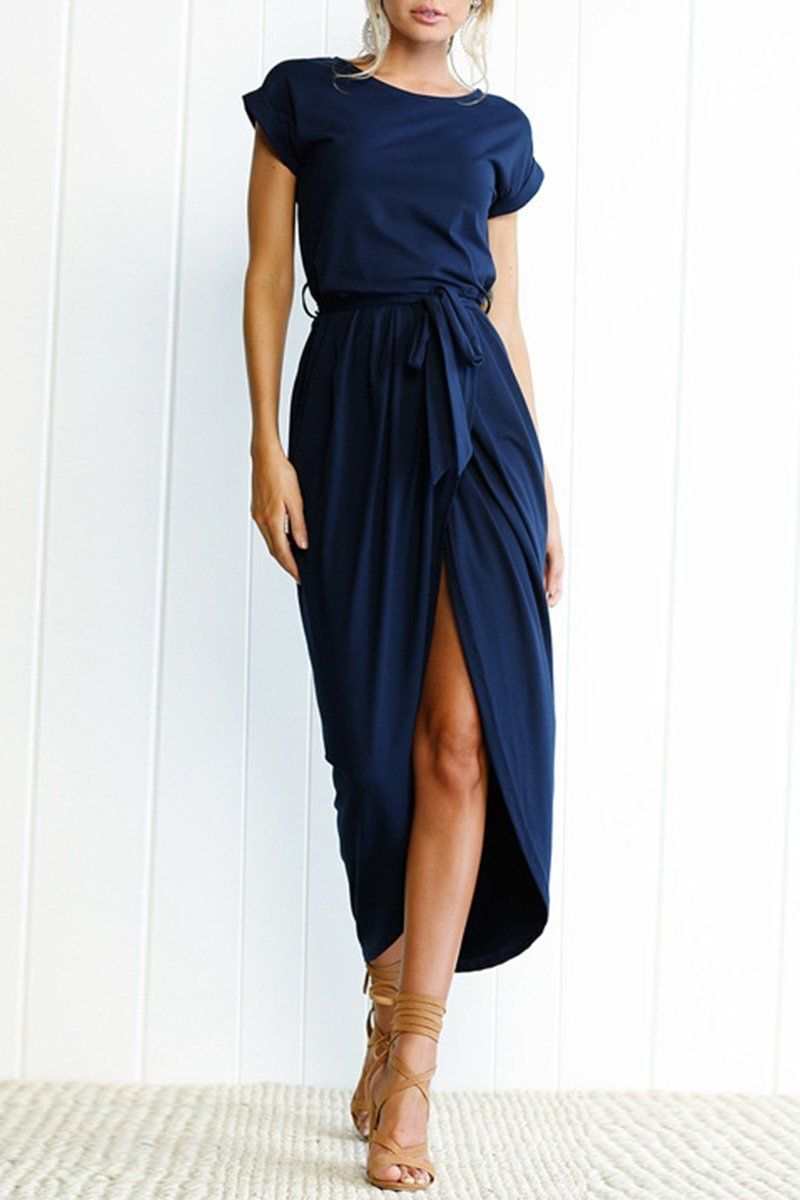 Rowena | Women's Chiffon Cap Sleeve Belted Wrap Midi Dress Carol & Margaret Wilmington